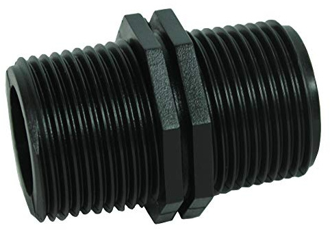 GASMIS PP Gewindefitting Schraubfitting, Doppelnippel AG x AG - 3/4x3/4 26,44mm Außengewinde, 1 Stück
