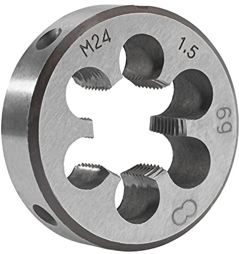 Aceteel M24 x 1,5 mm metrisches rundes Gewindeschneider, Rechtshänder, Maschinen-Schneideisen, M24 x 1,5