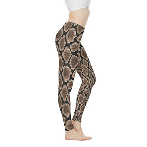 Biyejit Yogabyxor för kvinnor, hög midja, leggings för damer, träningsleggings för kvinnor, Ormskinn pyton hud, L