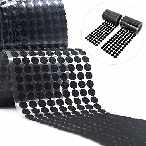 1170 Stück Klettpunkte Selbstklebend 10mm YUTOU 585 Paar Klett Klebe Punkte Self Adhesive Klett Klebepunkte klettverschluss band für Papier Kunststoff Glas Leder Kleidungsstücke (Schwarz)