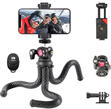 ULANZI FT-01 Phone Tripod Flexible with Remote Phone Holder Adapter, Camera Mini Tripod with Cold Shoe, Portable Waterproof Travle Stand for Smartphone iPhone Samsung