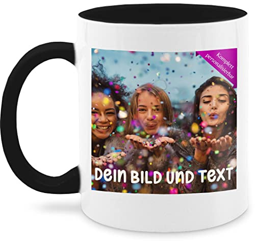 Tasse Tassen 325ml - Foto eigenem - Fotogeschenk I Geschenk Bild personalisiert I Geschenk mit Bild I Custom Photo - 325 ml - Schwarz - selbst gestaltet fototasse selber gestalten druck kaffeetasse
