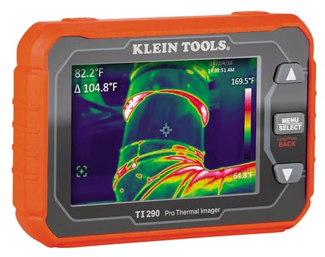 Klein Tools TI290 Rechargeable PRO Thermal Imaging Camera, Over 49000 Pixels, Wi-Fi Data Transfer, 3 Palettes, High/Low Temperature Points