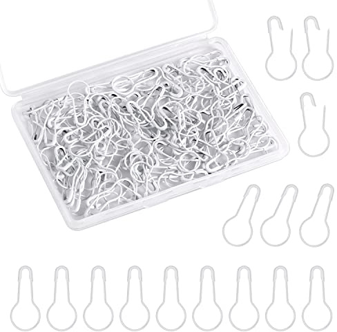 120 Pezzi 22mm Spille da Balia, Safety Pins in Metallo Piccole a Forma di Guardia per Vestiti Artigianato Quilting Cucito Ciondoli Bottoni (Bianco)
