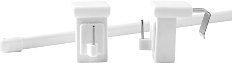 Deco-Raum Vitragestange 1 Stück ausziehbar weiß Länge 100-160 cm mit drehbarem Fensterhaken für Fensterrahmen 10-27mm Scheibenstange oval Gardinenstange ohne bohren