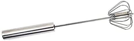 NOOFIE Frullino per Le Uova semiautomatico Rotante a Pressione Manuale in Acciaio Inossidabile Frullino per Le Uova Manuale Frullino per Panna montata (29 * 7 cm)