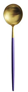 GLigeT Tablespoons Purple Stainless Steel Main Meal Spoon Stirring Coffee Spoon Dessert Spoon Round Spoon Serving Spoon