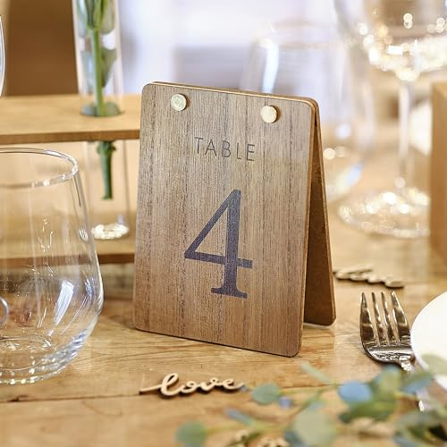 Ginger RayRustikale Tischnummern in Zeltform aus Holz für Hochzeiten, Tischdekorationen, 12 Stück