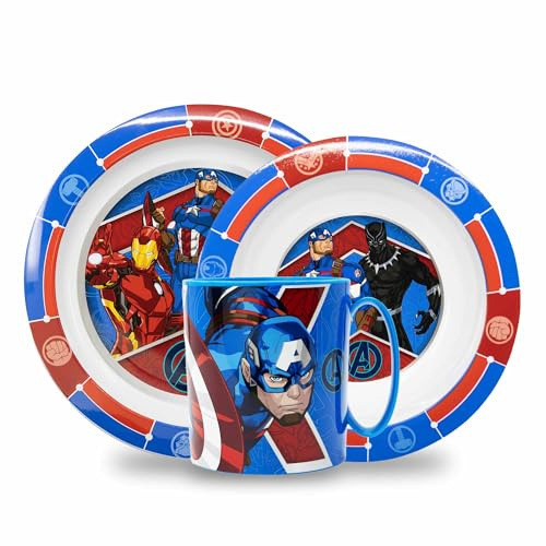 Sorrisini Set Stoviglie Riutilizzabili per Bambini con Piatto, Ciotola e Tazza da 390 ml, Plastica BPA Free, Adatto al Microonde e Lavastoviglie