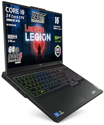 Lenovo Legion 5 Ai, Notebook Gaming, Intel Core i9-14900HX, RAM DDR5 64Gb, SSD 2TB (2 x 1Tb) Display 15.1 WQXGA (2560x1600) OLED 1000nits, 165Hz, Geforce RTX 5070 8Gb, Win 11 Pro, Ready to use