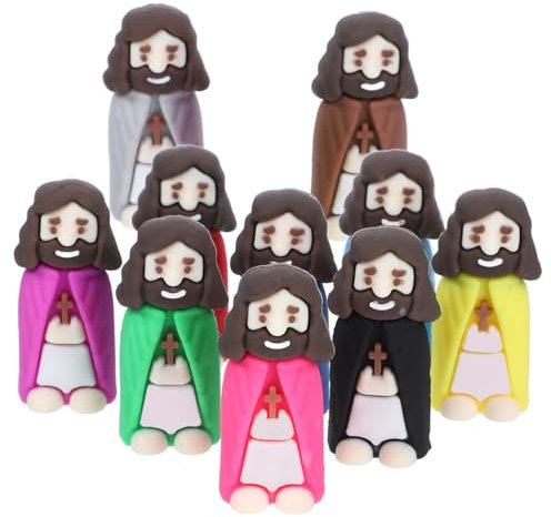 PRETYZOOM 10stücke Jesus Figuren Dekorative Mini Jesus Spielzeuge Für Ostern Kompakte Religiöse Deko Für Tisch Und