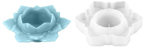 Ideen mit Herz Silikon-Form Teelicht-Halter Seerose | Gieß-Form für Marmor-Gips, Beton | DIY | Größe: 12,3 cm x 10,6 cm x 4,5 cm