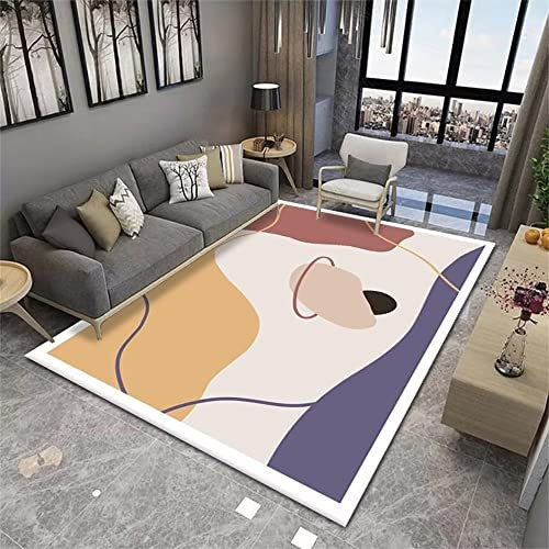 ZERAPH Zubehör für Zuhause Wohnzimmer Rutschfester Teppich rechteckig Gelb-lila bedruckter Schlafzimmerteppich rutschfeste Fellteppiche für Schlafzimmer Unterlageteppich 60X90cm