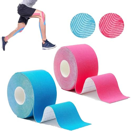 ovand 2 Rollen Kinesiologie Tape 5m x 5cm,Physio Tape und tape sport bei verletzungen und schmerzen | Elastisches und hypoallergen muskel tape | kinesiotapes wasserfest