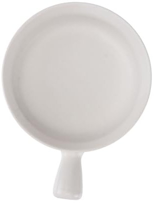 OKUMEYR Ceramic Salad Bowl Handle Small Cooking Pan White Noodle Bowl for Home Kitchen Breakfast Fruit Salad Serving