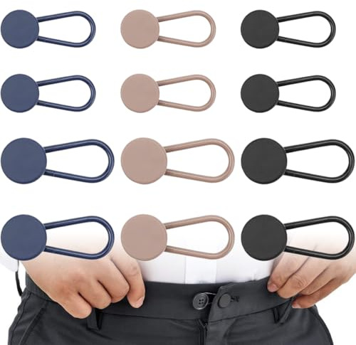 12 Stück Hosenbunderweiterung Knopf, Hosen Expander Button, Taille Extender Elastischen Knopf, Adjustable Bund Expander Jeans Einziehbare Knöpfe