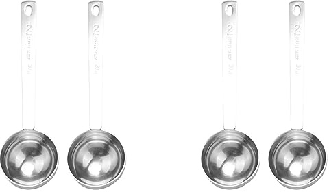 MVOSJFIE Stainless Steel Coffee Scoop, 4 Tablespoon Measuring Spoon Coffee Scoop, 30Ml Metal Long Handled Spoons Set of 4