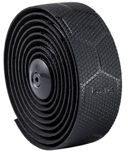 Fabric HEX Duo Handlebar Tape - Road Bike Bar Tape with Handlebar Plugs and Finishing Strips - 200 x 3 cm - 3.5mm Thick - Black