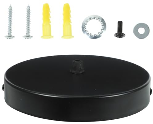 SOPOTUTU Plaque De Plafond Ronde 15Cm Pour Lustre Auvent De Plafond Noir Support Luminaires Suspendus Installation Facile Style Rétro Décoratif