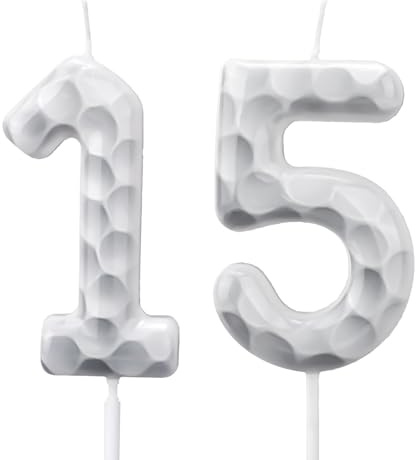 Golf Themed Birthday Candle, Golf Cake Topper Number Candle for Sports Party Decorations Tournaments Celebrations (15)