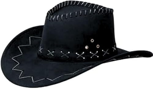 TrendandStylez Cowboyhut Velours – Western Hut für Damen & Herren – Cowboy Kostüm Accessoire in Braun, Schwarz, Weiß, Rot Wilder Westen Karneval, Fasching, Party, Festival Hut