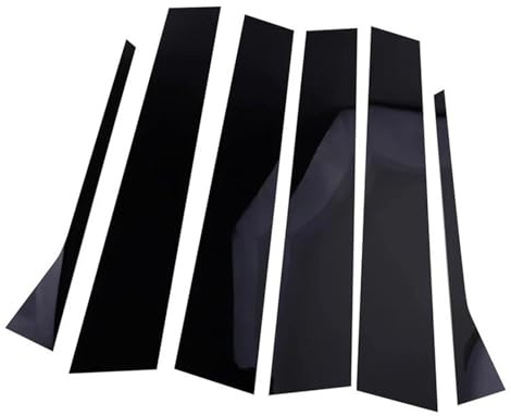 Pour VW Pour Jetta Mk5 Sedan 2006 2007 2008 2009 2010 6pcs Brillant Noir Voiture Porte Fenêtre Pilier Montants Garniture Couverture Autocollant