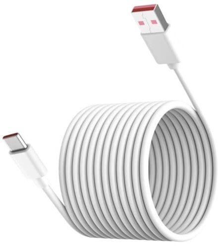 5M Long USB-C Cable Power Extension Camera Cable for Security Cameras,White | USB A to Type C Durable Charging and Data Sync Cord Suitable for Monitoring, Printers, Outdoor or Entertainment Devices