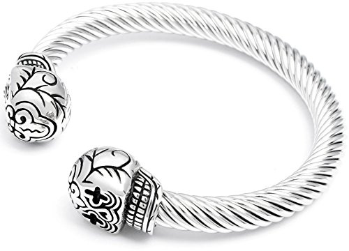 Edelstahl Herren Armreif Totenkopf Schädel Armspange Armband felxibel silber gedreht Bilkerschmuck Männer Geschenk