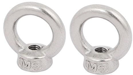 sourcingmap Lifting Eye Nut M6 Female Thread 316 Stainless Steel Round Shape for Rope Fitting Pack of 2
