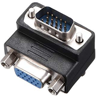 uxcell DB15 VGA Gender Changer 15 Pin Female to Male 3-Row Right Angle Mini Gender Changer Coupler Adapter Connector for Serial Applications Black