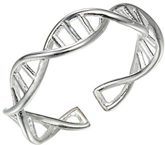 Chereda Anillo de ADN de apilamiento del pulgar del nudillo del dedo de la plata 925 ajustable