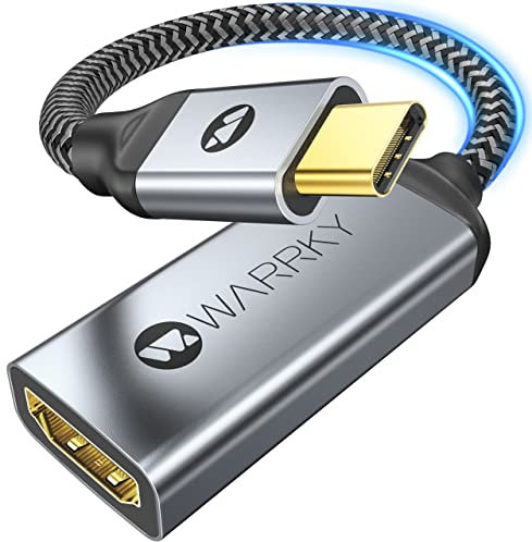 WARRKY Adattatore da USB C a HDMI 4K, [Spine Placcate in Oro] Adattatore HDMI a USB C, Compatibile con Thunderbolt 3/4, MacBook Pro, Macbook Air, iPad Pro, iPad Mini 6, Surface Pro/Go, S23