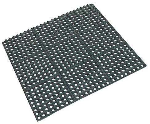 We Can Source It Ltd - Black Rubber Interlocking Floor Mat Training Bar Restaurant Mixology 90cm x 90cm x 1.2cm