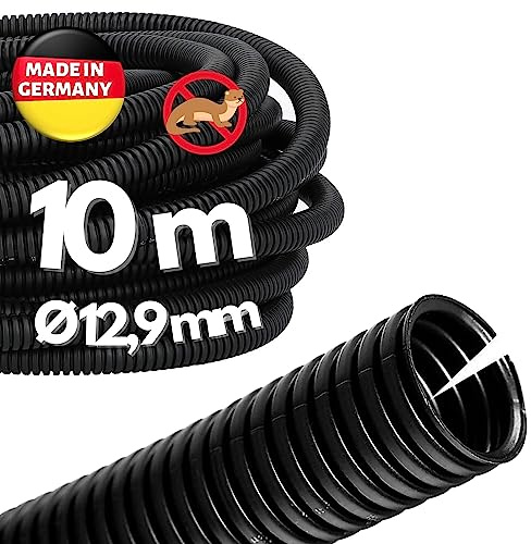 Kalitec 10m Wellrohr Geschlitzt NW 13 - Wellschlauch & Marderschutzrohr | Biegsames Leerrohr aus Polypropylen zur Kabelbündelung, UV-beständig und Flammwidrig, AD 15,8 mm und ID 12,9 mm