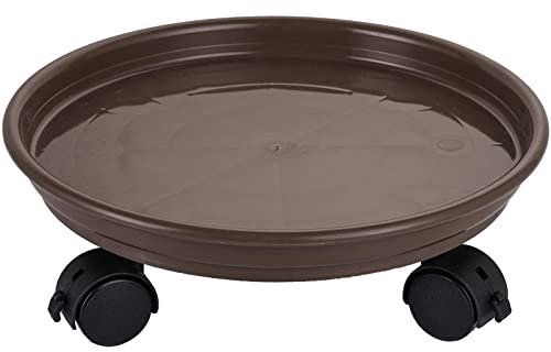 QIAOH Carrello per Piante con Ruote Diameter 21cm, Portavaso Supporto A Rotelle per Vaso, Supporto per Piante da Giardino con Supporto per Fioriera con Ruote Carrello per Pallet per Fioriere