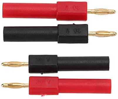Bewinner 5er-Set Bananenstecker-Adapter, 2 Mm Stecker auf 4 Mm Buchse, Rot, Schwarz, Bananenstecker, PA-Messing-Bananenbuchsen-Koppler, Steckerverlängerung 30 VAC/60 VDC