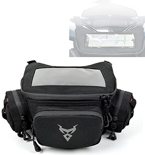 FUUBAMB00 Erweiterbarer Motorrad Tankrucksack wasserdichte Touchscreen Motorradtasche Universelle Starke Magnetische Fronttasche Scooter,Gray,30 * 21 * 12cm