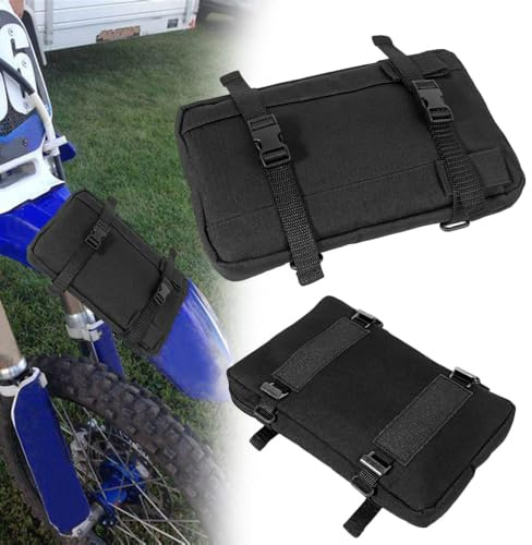 MOTO4U Vordere Kotflügel-Werkzeugtasche, Motorrad-Werkzeugtasche für Dirt Bike, Unviersal Motorradgabeltasche und Motorrad-Lenkertasche mit Druckknöpfen, stabile MX-Werkzeugtasche, einfach zu