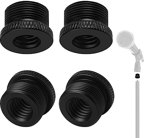Adaptateur de Support de Microphone 2 Pcs 1/4 Femelle à 5/8 Mâle Adaptateur de Filetage de Vis et 2 Pcs 5/8 Mâle à 3/8 Femelle Adaptateur de Micro Adaptateur de Vis de Trépied pour Moniteur de Caméra
