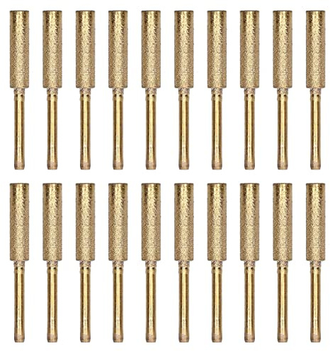 Eujgoov Afilador de Motosierra de 20 Piezas, Fresa, Afilador de Cadena de Sierra, Afilador de Cadena de Sierra, Afilador de Grabado de Sierra de Cadena de Varios Tamaños (Gold)