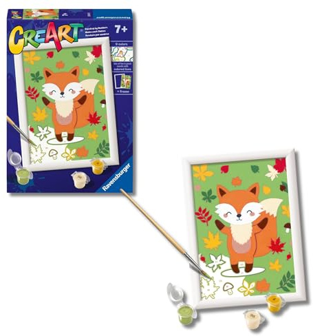 Ravensburger CreArt Serie E Classic: Fuchs, Malen nach Zahlen, enthält ein vorgedrucktes Brett, einen Pinsel, Farben und Zubehör, kreatives Set für Jungen und Mädchen ab 7 Jahren