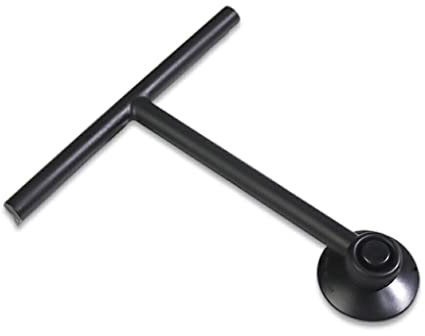 dijiusidy Bathroom Tile Wall Window Wiper with Suction Cup Toilet Glass PP Handle Scraper Mirror Cleaning Tool Home Supplies, Black