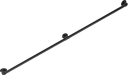 Handlauf für Treppen 200cm Treppengeländer Innen und Außen Schwarzer Handlauf Verzinkter Handlauf Treppengeländer zur Wandbefestigung für Küche BadGarten Behinderte Kinder Altere Handlauf