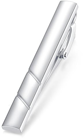 HONEY BEAR Hochwertig Herren Krawattennadel Krawattenklammer Tie Clip aus Edelstahl,5.4cm,MEHRWEG (Silber glänzend)