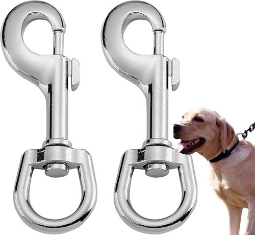 2 Stück Karabiner für Hundeleine, Karabinerhaken mit Drehgelenk aus Edelstahl, Karabiner Drehgelenk, Versatile Karabiner für Hundeleine Halsband Camping Outdoor-Aktivitäten Wandern Schlüsselanhänger
