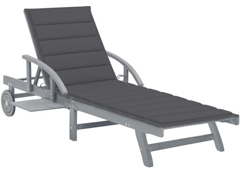 ShGaxin Sonnenliege mit Auflage Akazie Massivholz, Gartenliege, Liegestuhl, Sonnenstuhl, Sonneninsel Outdoor, Liegen, Gartenmöbel, Bäderliege, Relaxliege - 3061329