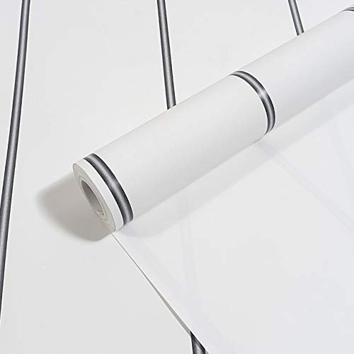 generic Dekorative Papiertapete Wandaufkleber Wandpapier Schwarz-Weiß Horizontale Streifen Tapete Selbstklebende Vertikale Streifen Tapeten Wohnzimmer