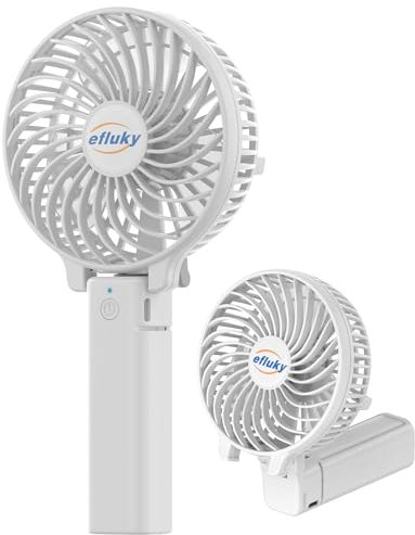 efluky Ventilatore Portatile, Mini Ventilatore USB Pieghevole Ricaricabile, Ventilatore Portatile con 3 Impostazioni di Velocità per Viaggi all'aperto