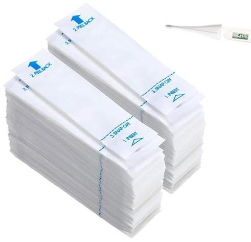 100 Stück Einweg Thermometer Schutzhüllen,Thermometer Hüllen,Digitale Thermometer-Sondenabdeckungen,Hygienehüllen Ohrthermometer,Fieberthermometer Schutzhüllen,Fur Erwachsene Und Tiere