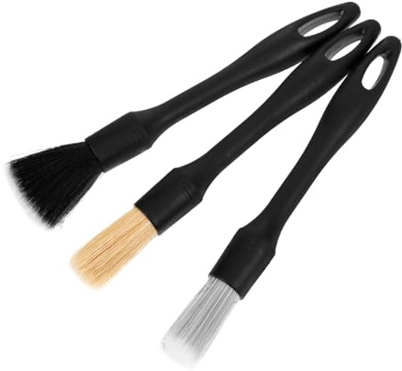 Happyyami 3 pièces Brosse de Détail Automobile Kit de Nettoyage Intérieur pour Voiture Brosse Souple pour Jantes et Rims Outils de Nettoyage Efficaces pour Entretien Automobile